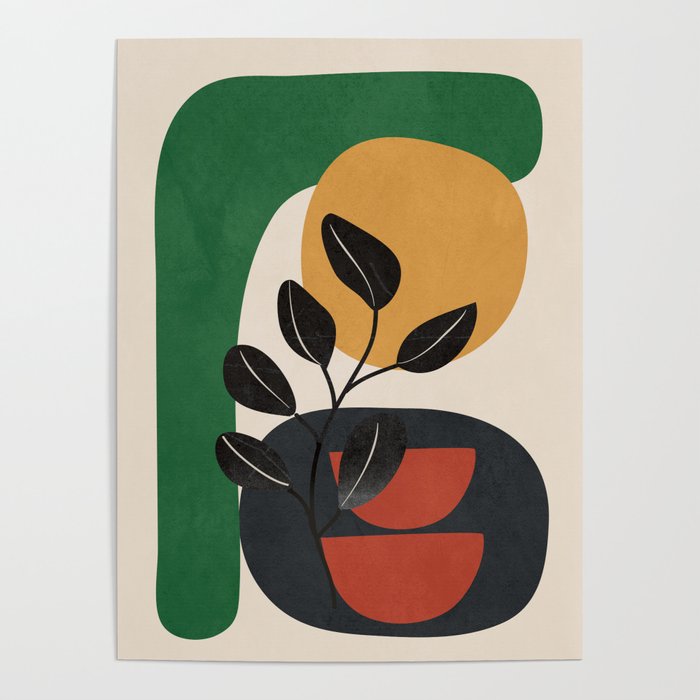 Modern Abstract Minimal Shapes Branches Art 6 Poster Gallery Image 4