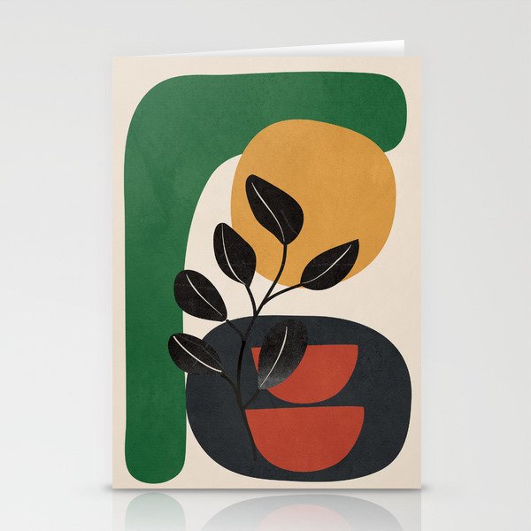 Modern Abstract Minimal Shapes Branches Art 6 Stationery Card Gallery Image 2