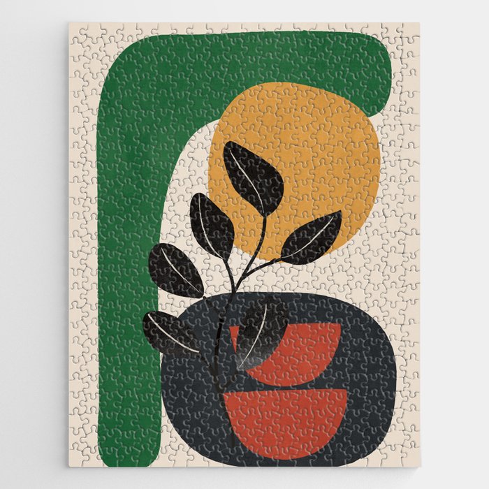 Modern Abstract Minimal Shapes Branches Art 6 Jigsaw Puzzle Gallery Image 1