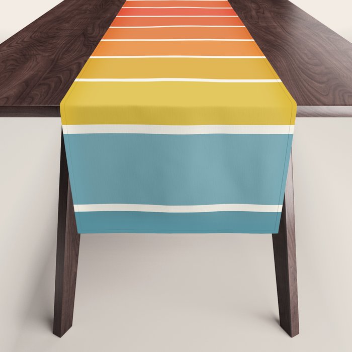 Gradient Arch X Bright Rainbow Mid Century Modern Rainbow Table Runner Gallery Image 1