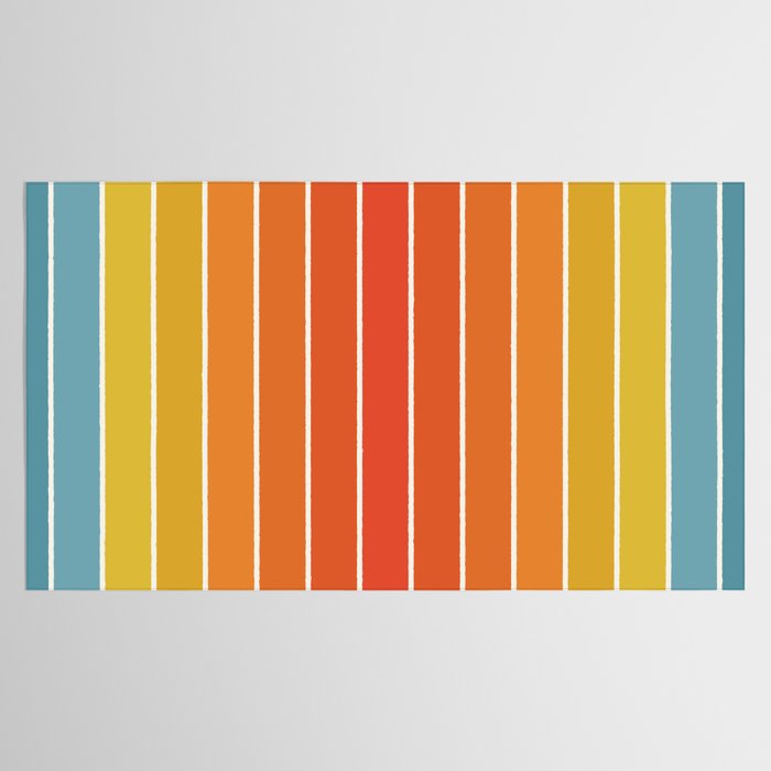 Gradient Arch X Bright Rainbow Mid Century Modern Rainbow Tablecloth Gallery Image 2
