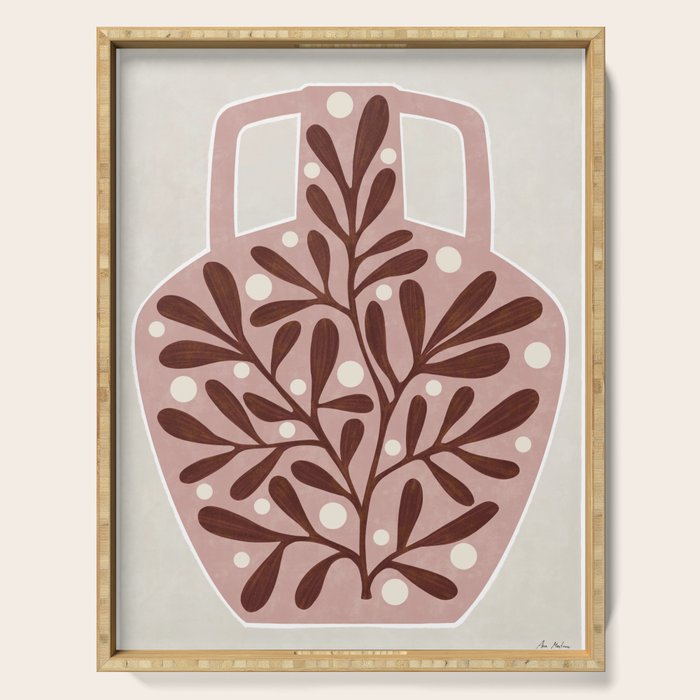 Vase and leaves Serving Tray Gallery Image 1