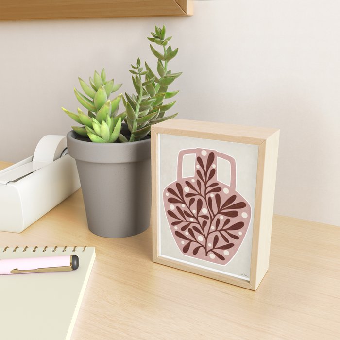 Vase and leaves Mini Art Print Gallery Image 2