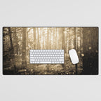 Vintage Sepia Fairy Forest Desk Mat Gallery Image 1