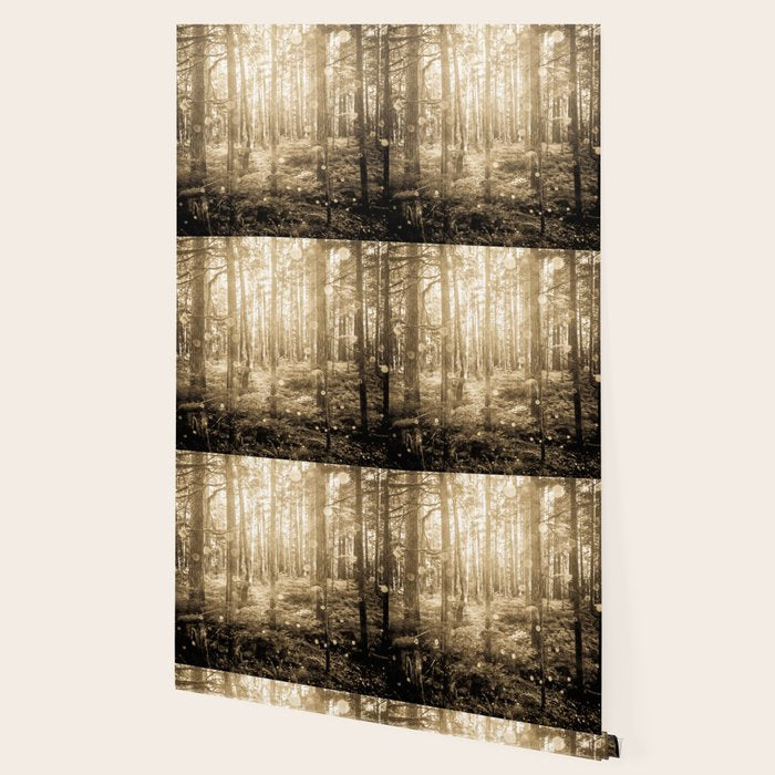 Vintage Sepia Fairy Forest Wallpaper Gallery Image 2