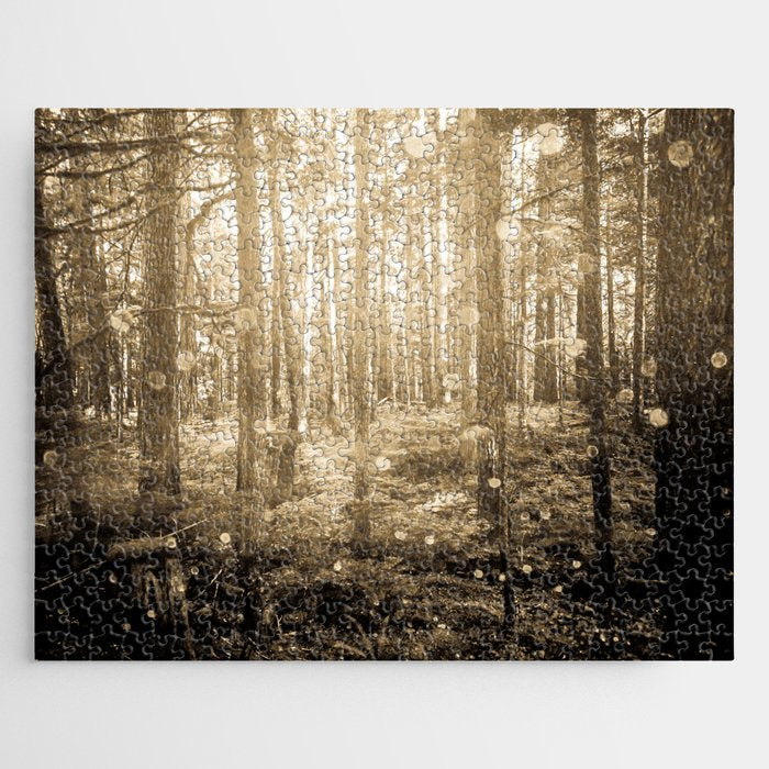 Vintage Sepia Fairy Forest Jigsaw Puzzle Gallery Image 1