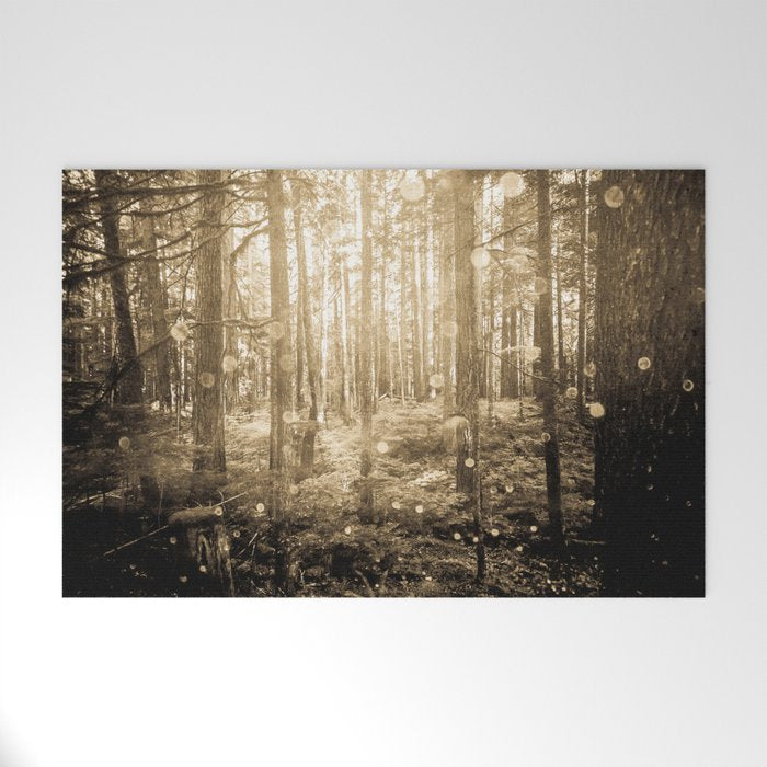 Vintage Sepia Fairy Forest Welcome Mat Gallery Image 1