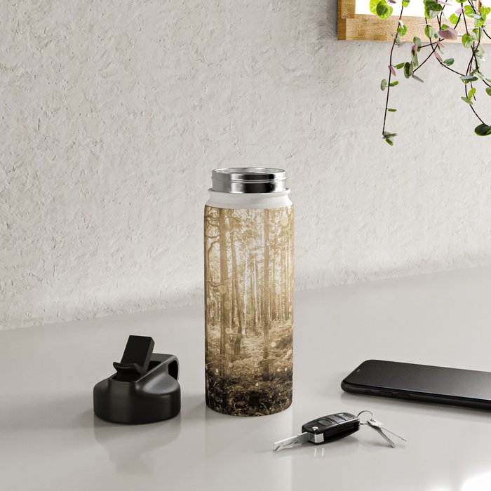 Vintage Sepia Fairy Forest Water Bottle Gallery Image 4
