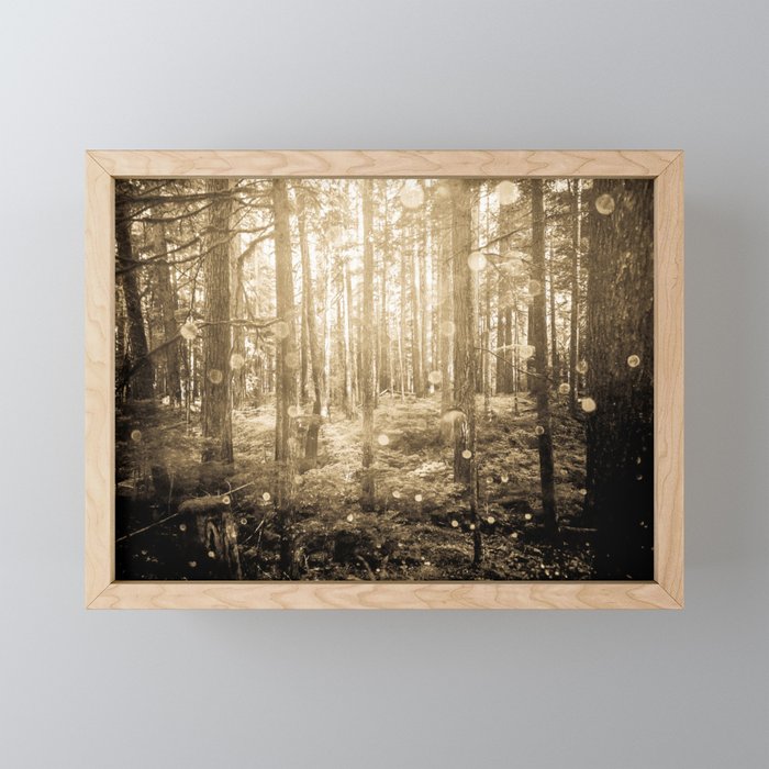 Vintage Sepia Fairy Forest Mini Art Print Gallery Image 1
