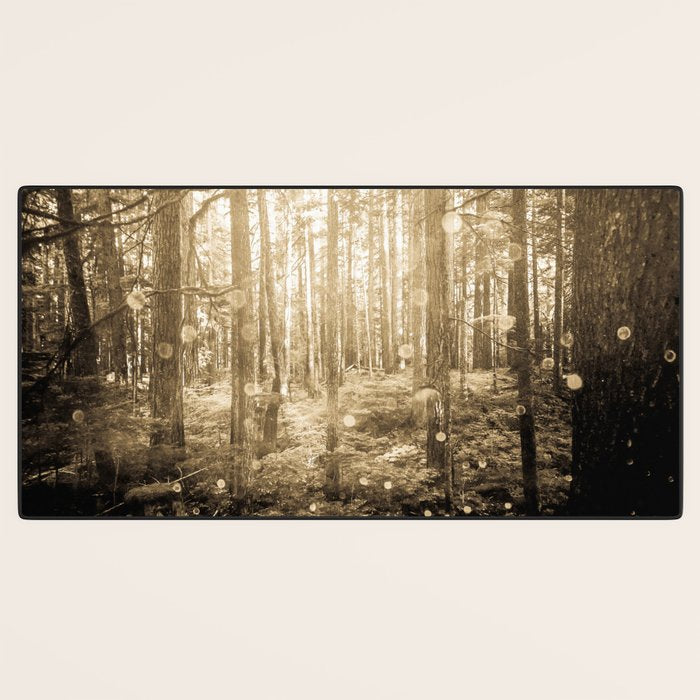 Vintage Sepia Fairy Forest Desk Mat Gallery Image 3
