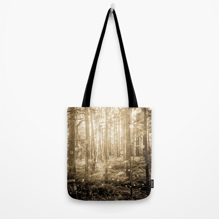 Vintage Sepia Fairy Forest Tote Bag Gallery Image 2