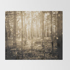 Vintage Sepia Fairy Forest Throw Blanket Gallery Image 2