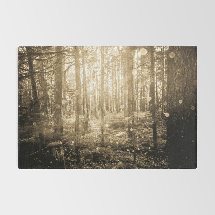 Vintage Sepia Fairy Forest Rug Gallery Image 2