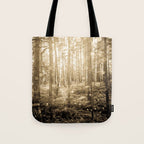 Vintage Sepia Fairy Forest Tote Bag Gallery Image 1
