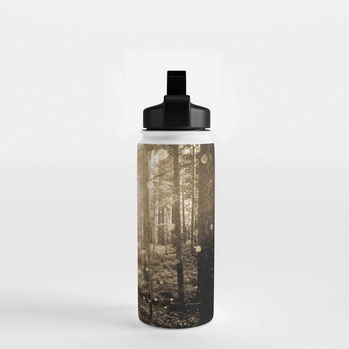Vintage Sepia Fairy Forest Water Bottle Gallery Image 2