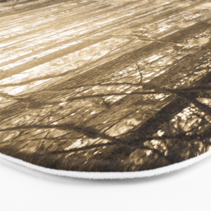 Vintage Sepia Fairy Forest Bath Mat Gallery Image 3