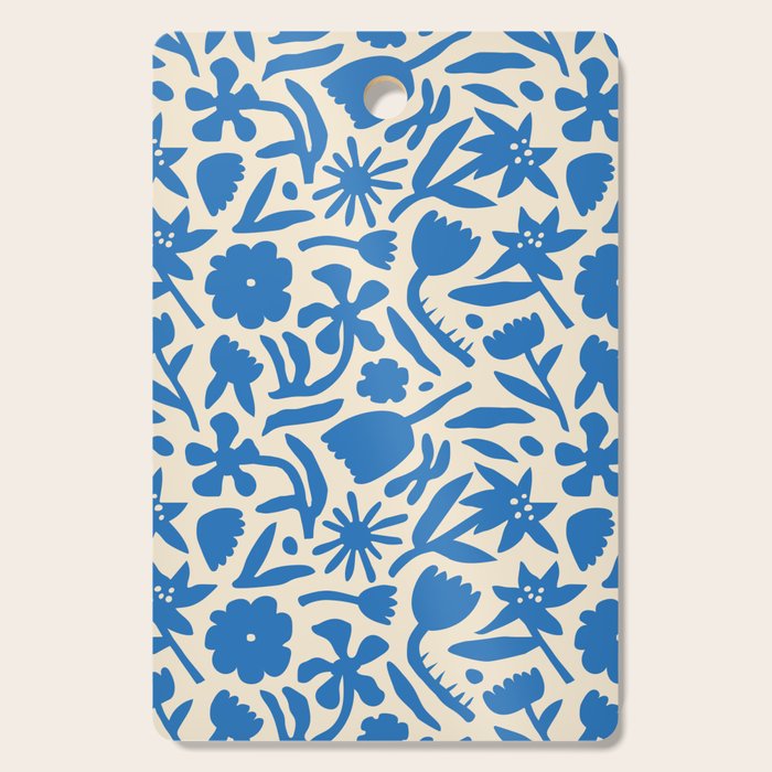 Blue flower nature art pattern Cutting Board Gallery Image 1
