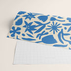 Blue flower nature art pattern Wrapping Paper Gallery Image 2