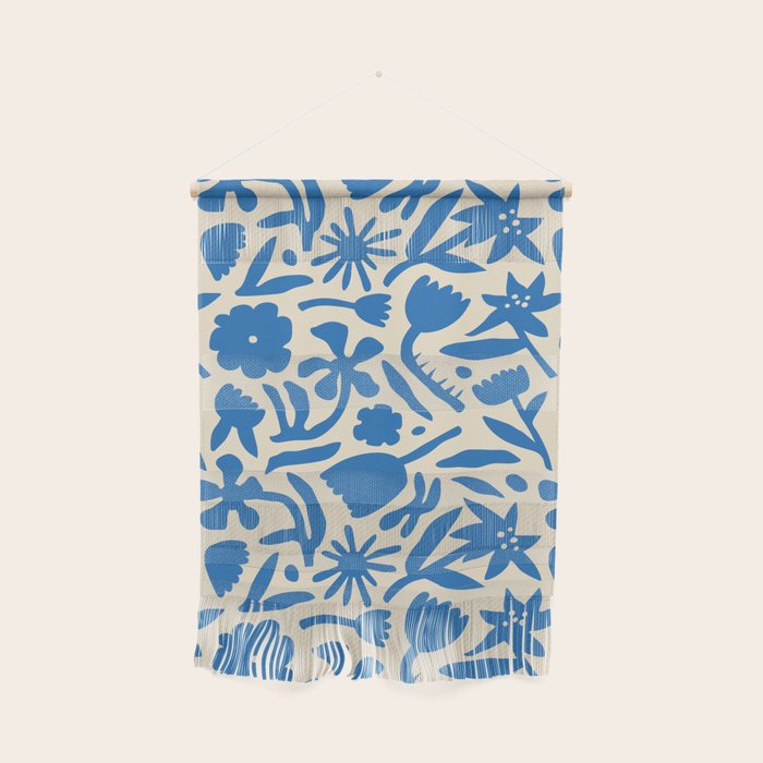 Blue flower nature art pattern Wall Hanging Gallery Image 1
