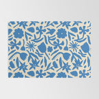 Blue flower nature art pattern Rug Gallery Image 2