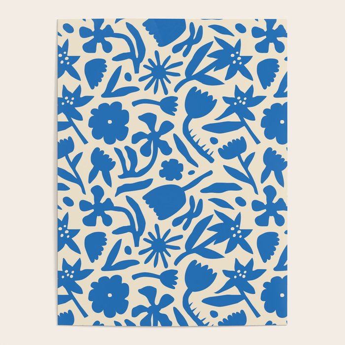 Blue flower nature art pattern Poster Gallery Image 4