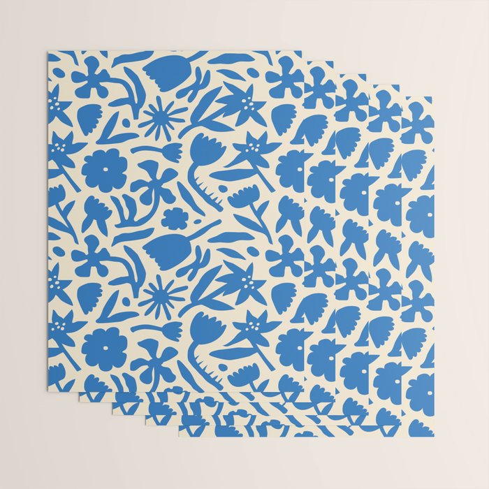 Blue flower nature art pattern Wrapping Paper Gallery Image 3