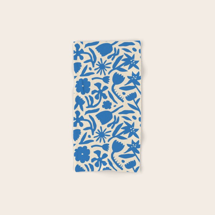 Blue flower nature art pattern Bath Towel Gallery Image 1