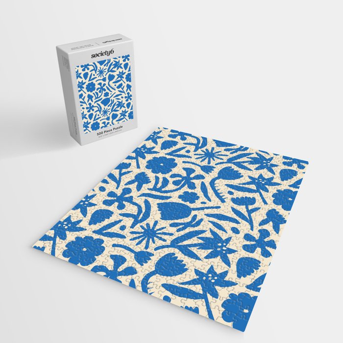 Blue flower nature art pattern Jigsaw Puzzle Gallery Image 2