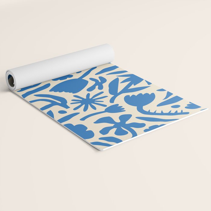 Blue flower nature art pattern Yoga Mat Gallery Image 2