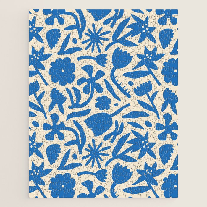 Blue flower nature art pattern Jigsaw Puzzle Gallery Image 1