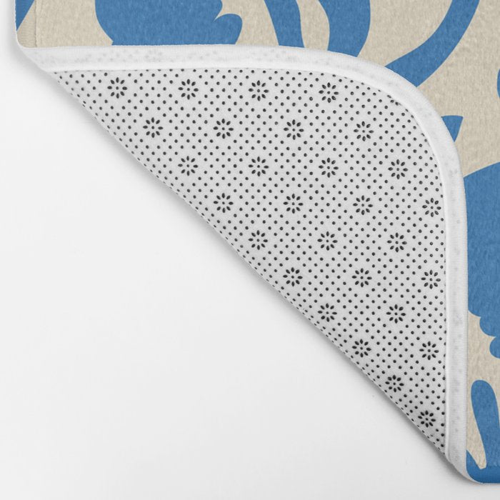 Blue flower nature art pattern Bath Mat Gallery Image 2