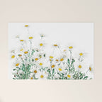 white margaret daisy horizontal watercolor painting Welcome Mat Gallery Image 1