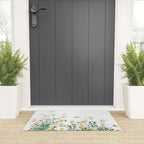 white margaret daisy horizontal watercolor painting Welcome Mat Gallery Image 3