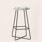 white margaret daisy horizontal watercolor painting Stool Gallery Image 1