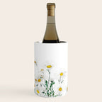 white margaret daisy horizontal watercolor painting Wine Chiller Gallery Image 3