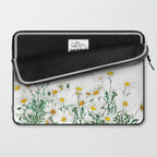 white margaret daisy horizontal watercolor painting Laptop Sleeve Gallery Image 2