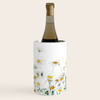white margaret daisy horizontal watercolor painting Wine Chiller Gallery Image 1