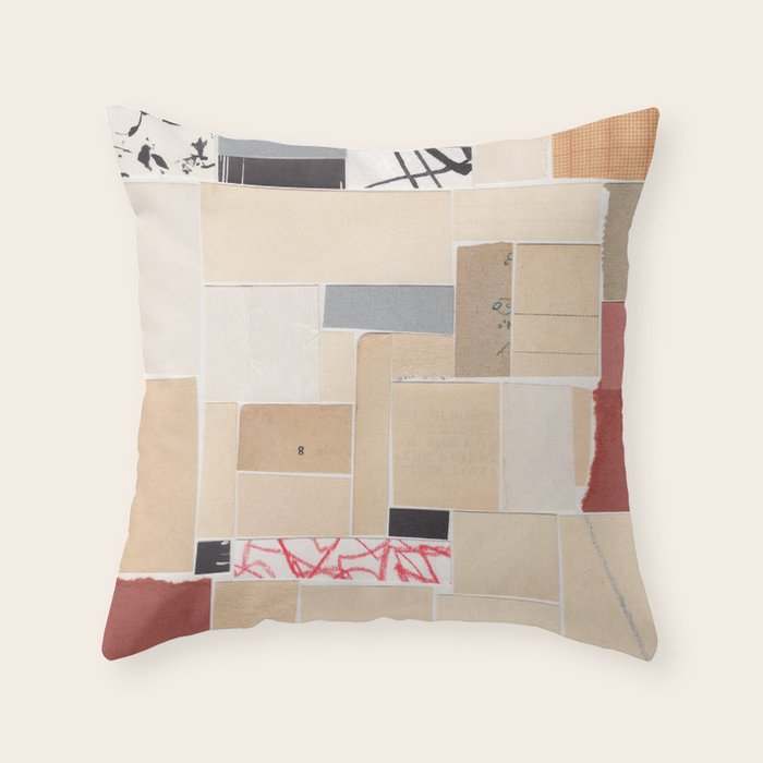 Plan B / Mixed Media Collage Throw Pillow Gallery Image 6