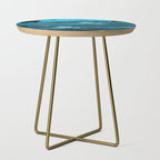 Abstract  Iceblue  And Gold Emerald Marble Landscape  Side Table Gallery Image 1