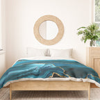 Abstract  Iceblue  And Gold Emerald Marble Landscape  Duvet Cover Gallery Image 3
