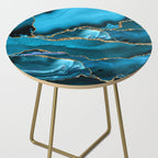 Abstract  Iceblue  And Gold Emerald Marble Landscape  Side Table Gallery Image 2