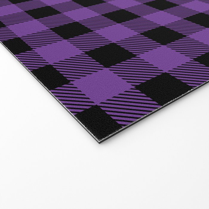 Plaid (purple/black) Welcome Mat Gallery Image 2