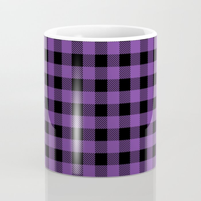 Plaid (purple/black) Coffee Mug Gallery Image 4