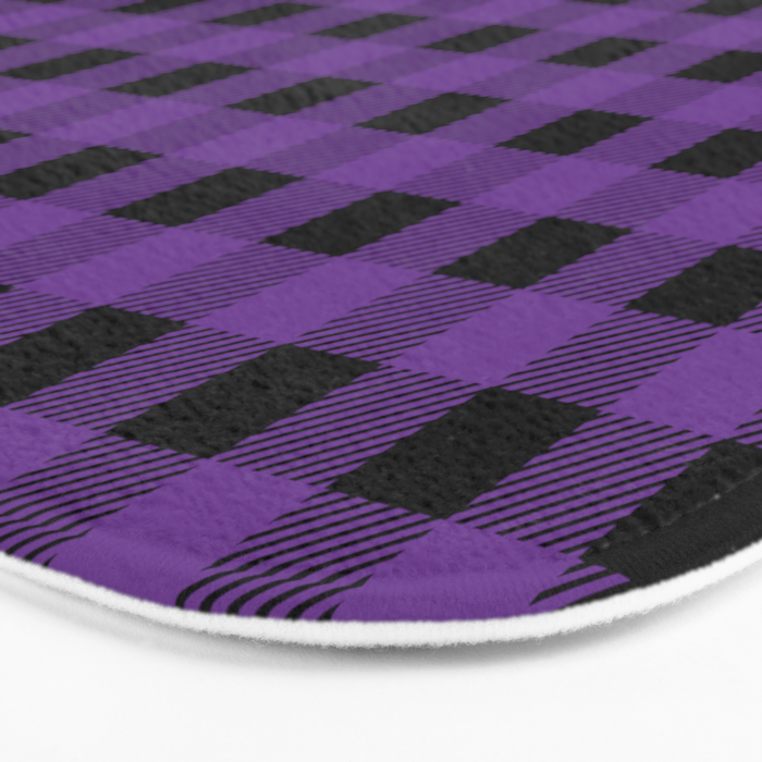 Plaid (purple/black) Bath Mat Gallery Image 3