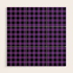 Plaid (purple/black) Wood Wall Art Gallery Image 1