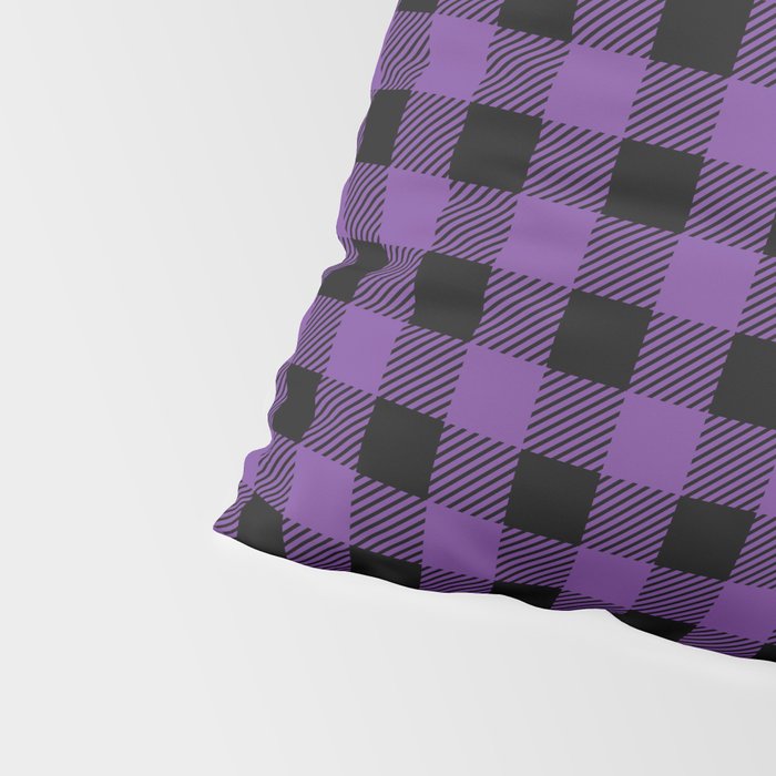 Plaid (purple/black) Pillow Sham Gallery Image 4