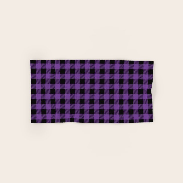 Plaid (purple/black) Bath Towel Gallery Image 1