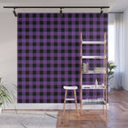 Plaid (purple/black) Wall Mural Gallery Image 1
