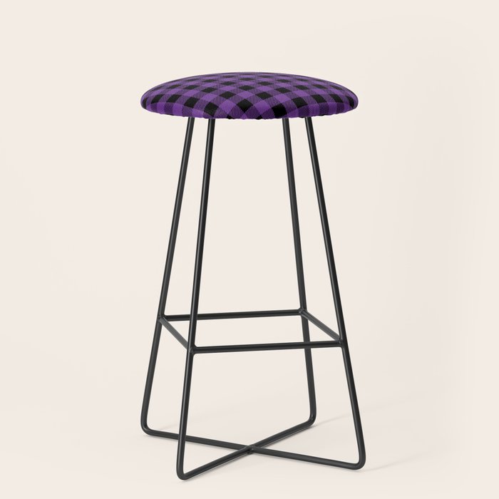 Plaid (purple/black) Stool Gallery Image 1