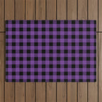Plaid (purple/black) Outdoor Rug Gallery Image 1